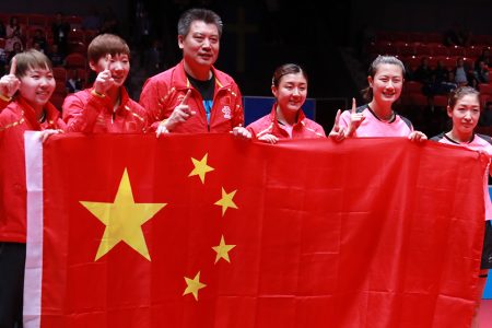 Another title win for the Chinese women’s team to celebrate (Photo: Rémy Gros/ITTF)
