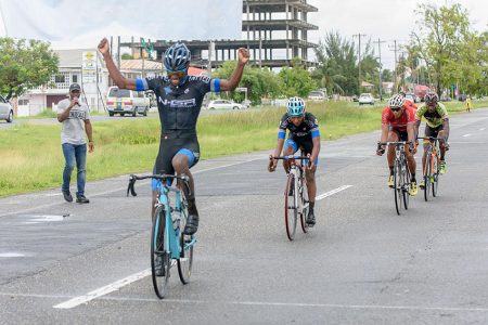 Briton John the third stage but his namesake, Jamal John (no relation) took the overall spoils of the event yesterday. (Orlando Charles photo)