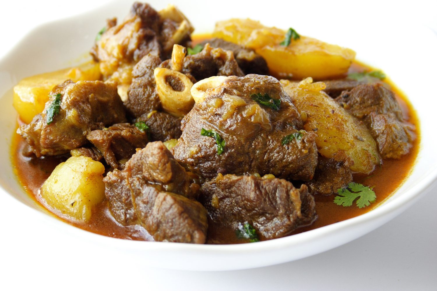 Pressure cooked Curried Lamb with Potatoes (Photo by Cynthia Nelson)