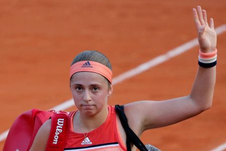 The defending French Open women’s champion Jelena Ostapenko bids the tournament adieu. (Reuters photo)