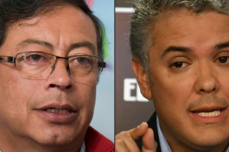 Colombian presidential candidates Gustavo Petro and Ivan Duque. Photographs: Raul Arboleda and Luis Acosta