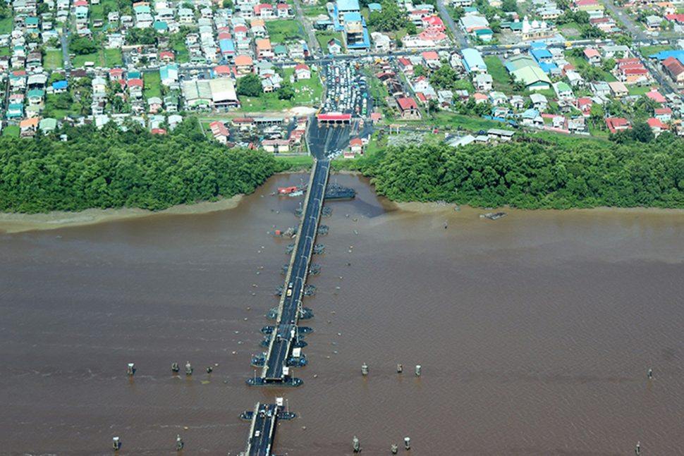 A view of the Demerara Harbour Bridge