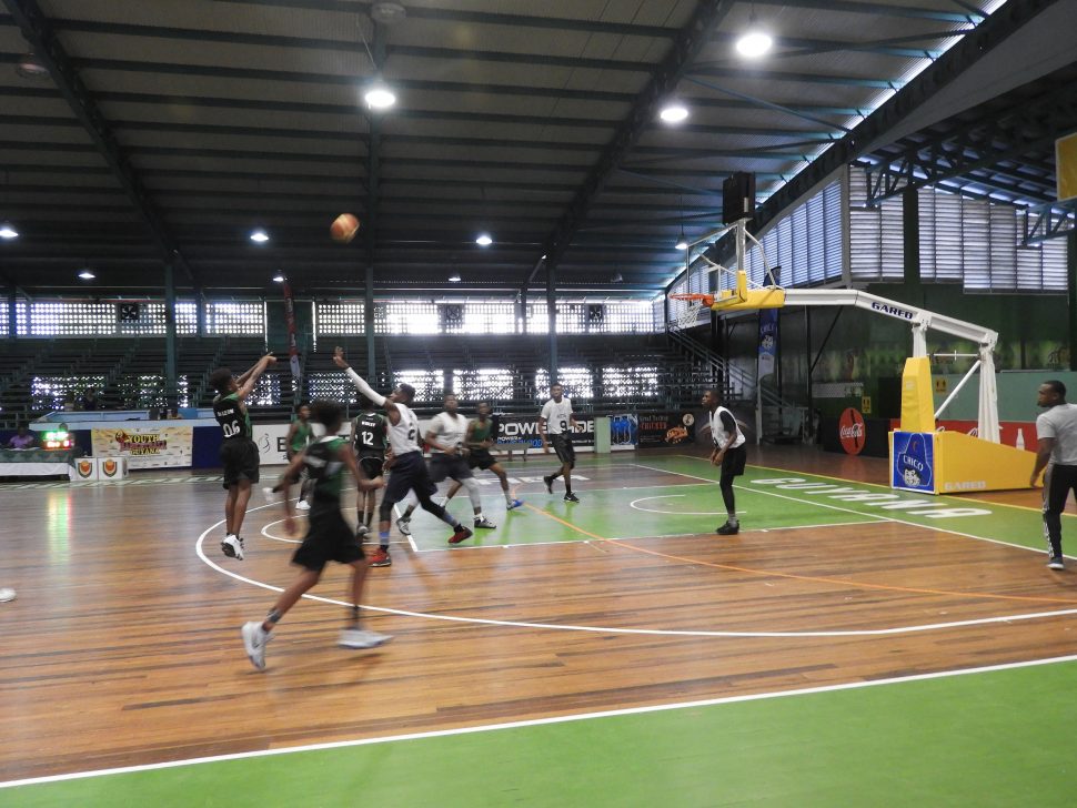 Action between Chase Academy and North Georgetown in the National School Basketball Festival at the Cliff Anderson Sports Hall, Homestretch Avenue
