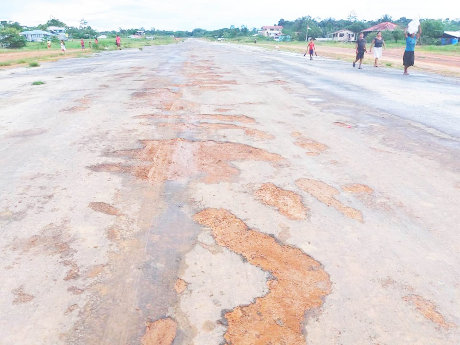 This photo of the Baramita runway, which is littered with potholes and other defects, was posted by Learie Barclay. 
