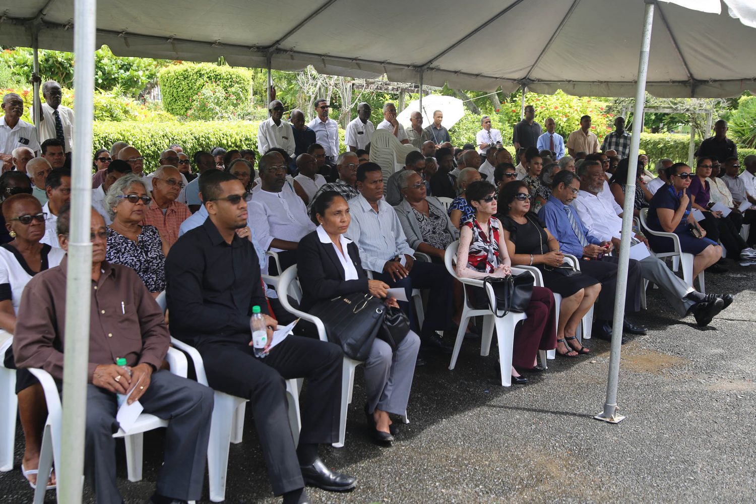 A section of the gathering at the memorial service for Ronald Paul Mann also known as `Rocky’.