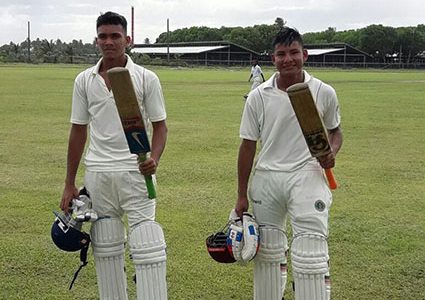 Kamesh Lall (left) and Sheldon Charles put on 76 runs for the first wicket.