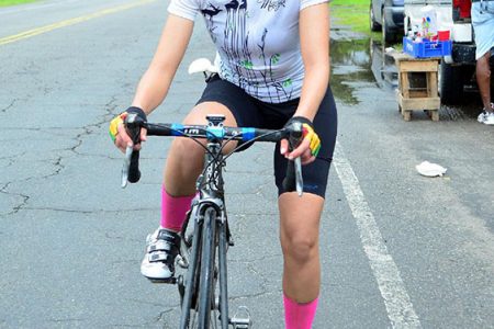 Claire Fraser-Green won her sixth consecutive National Road Race title yesterday. (Orlando Charles photo)