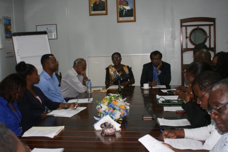 Officials at the meeting (GuySuCo photo)