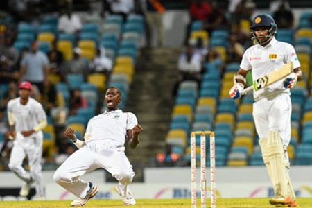 West Indies skipper Jason Holder took four of the five Sri Lanka wickets to fall last evening. (Photo courtesy Cricket West Indies)
