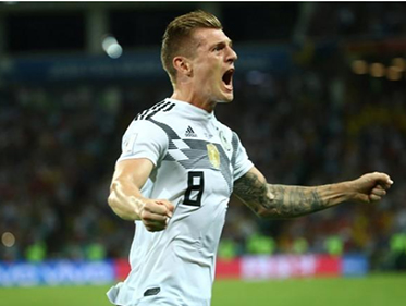  KROOS CONTROL! Germany will once again look to Toni Kroos, who saved them with a last gasp goal against Sweden to see them through to the next round.