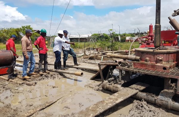 At the Port Mourant well site (GWI photo)