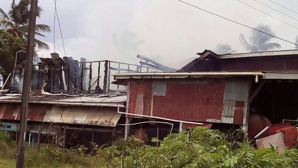 The remains of the house after it was gutted by the early morning fire.