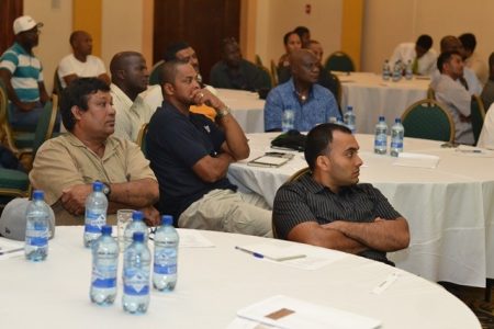 Some of the local crew members from Pritchard-Gordon Tankers at the safety seminar. (DPI Photo)