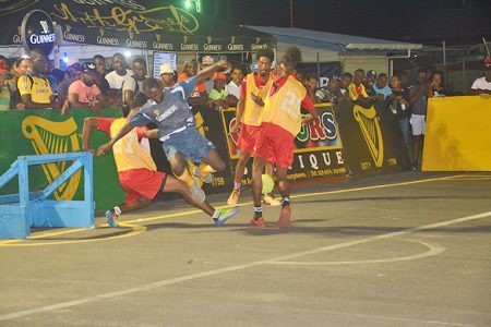 Flashback-Scene from the West Demerara leg of the Guinness ‘Greatest of the Streets’ Championship, at the Pouderoyen Tarmac between Hustlers and Brothers United.