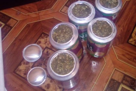 The juice cans containing the marijuana