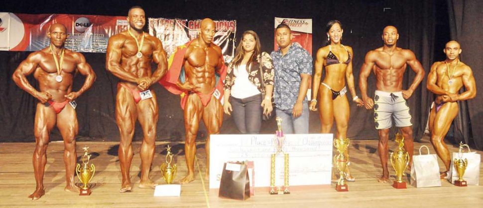  Flashback! The winners of last year’s ‘Stage of Champions’ pose with organizer, Videsh Sookram and his co-promoter.
