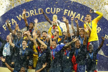 The victorious France national football team basks in the glow of their second World Cup triumph.