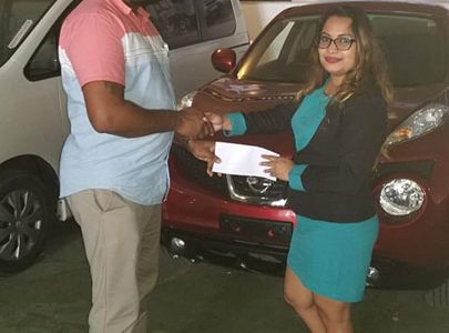 Nandanie Persaud, Secretary for BM Soat, recently handed over a cheque for sponsorship to a representative of the Guyana Cup 2018.