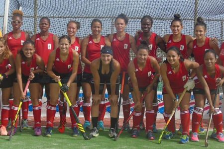 Guyana’s female hockey team following their good showing in the BHF series.
