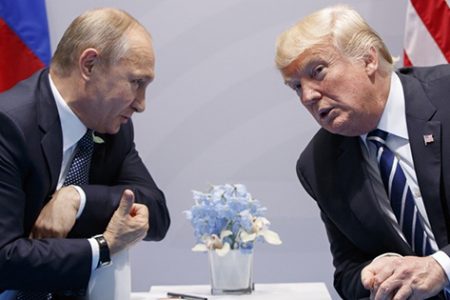 Donald Trump (right) and Vladimir Putin