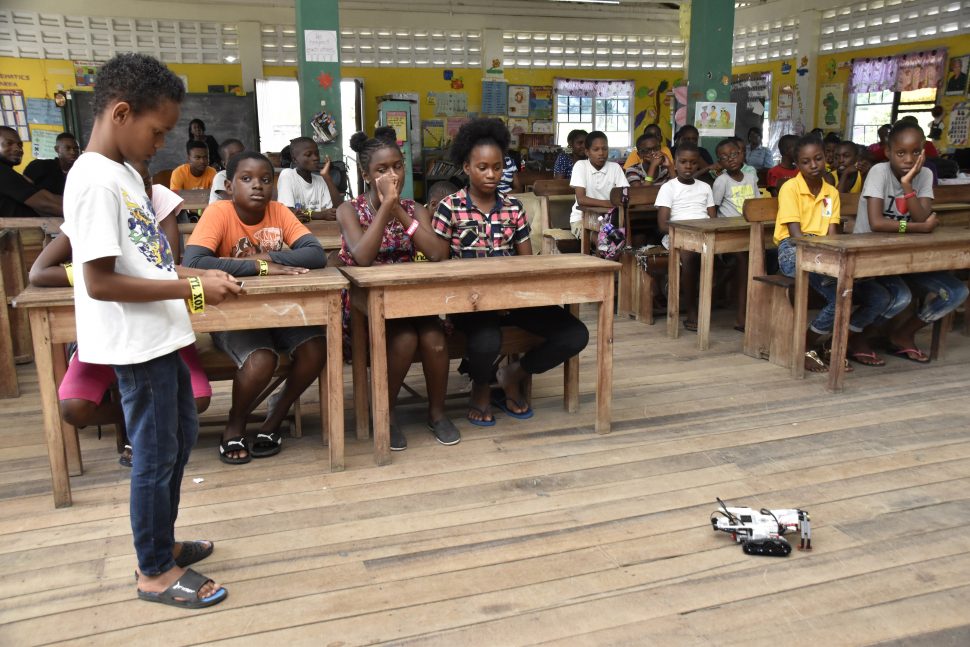 One of the pupils in a robotics demonstration (MoTP photo)