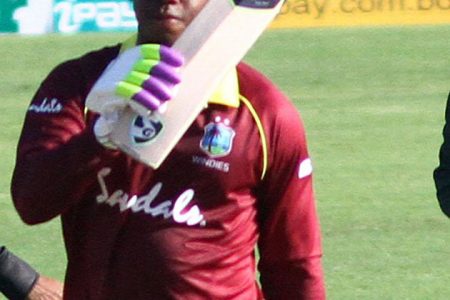 Young Shimron Hetmeyer was the only bright spark in what was a disappointing opening performance by the West Indies senior team against Bangladesh last Sunday. (Orlando Charles photo)