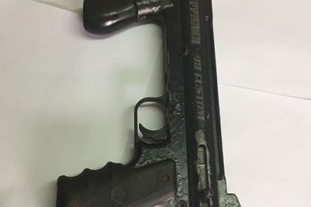 The paintball gun which was found in the getaway car.
