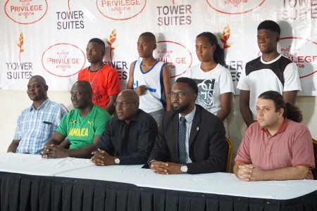 Some of the boxers, organizers and sponsors of the tournament at yesterday’s final press briefing at the Tower Suites
