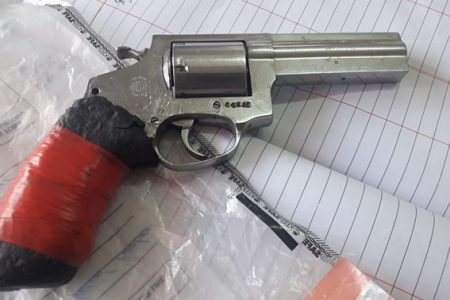 The unlicensed silver .38 Special Revolver that was found concealed in the suspect’s crotch.