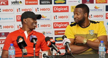 Dwayne Bravo’s Knight Riders will take on Kieron Pollard and the St Lucia Stars in the opening match of the CPL. (Picture compliments the Trinidad Newsday)