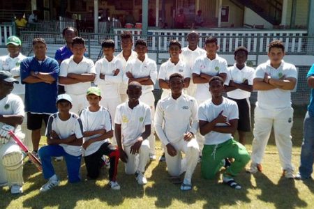 The victorious GCC Under-19 side 
