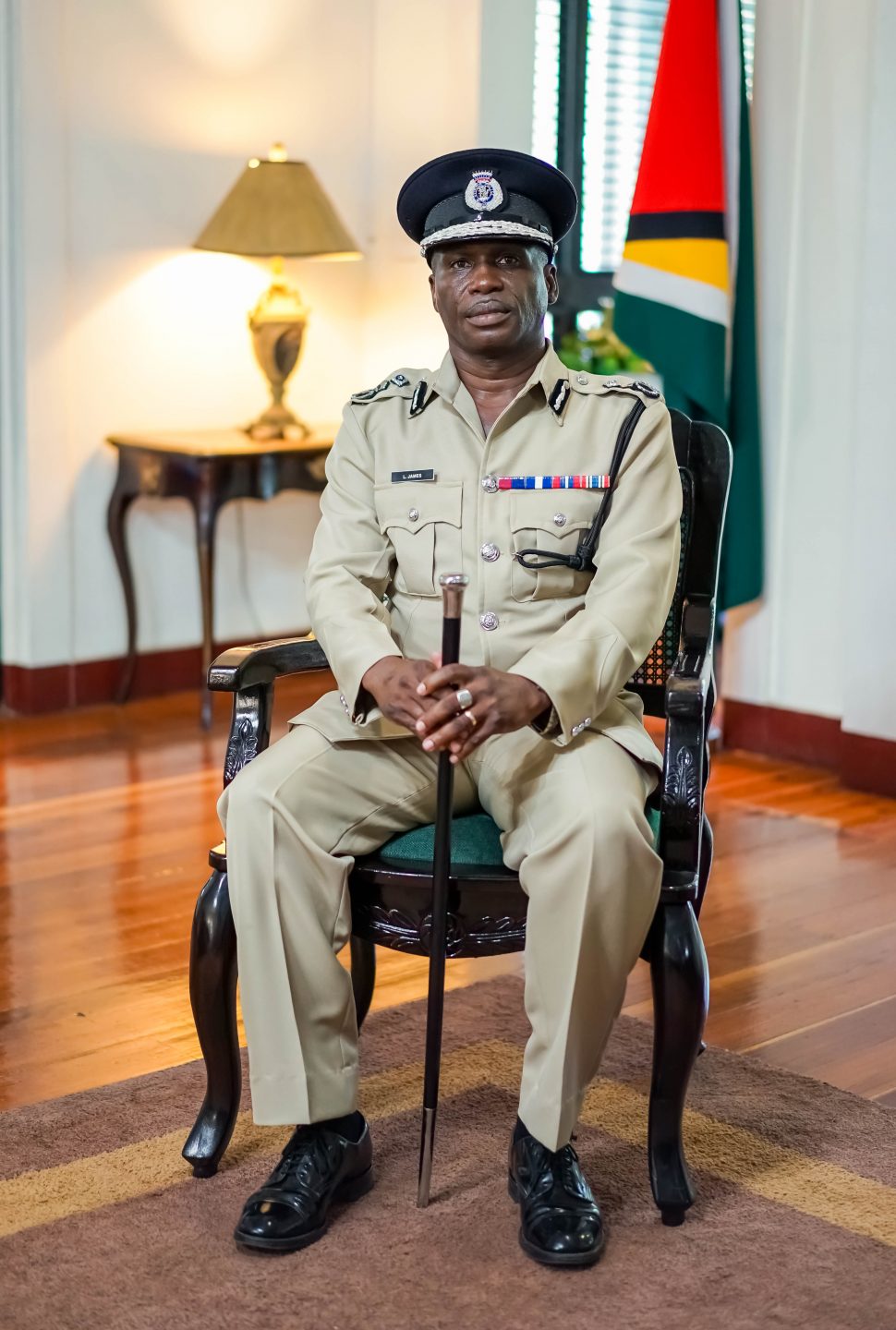 Newly-appointed Commissioner of Police Leslie James at State House shortly after being sworn in. He is a former Crime Chief, former head of the Police Special Branch and the former commander of three police divisions. (Ministry of the Presidency photo) 