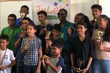 The participants and organisers of the Wendell Meusa Chess Foundation Emancipation Kids Cup.