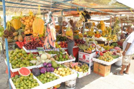 Local fruits in Bourda Market (Stabroek News file photo)