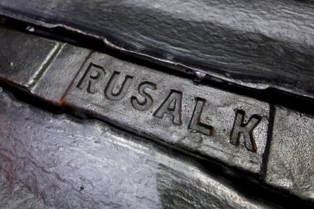FILE PHOTO: Aluminium ingots are seen stored at the foundry shop of the Rusal Krasnoyarsk aluminium smelter in the Siberian city of Krasnoyarsk, Russia November 9, 2017. REUTERS/Ilya Naymushin/File Photo