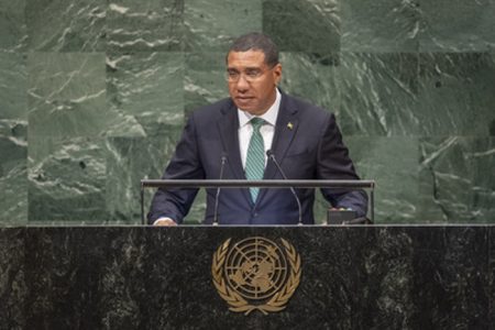 Andrew Holness, Prime Minister of Jamaica, addresses the general debate of the General Assembly’s seventy-third session.