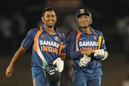 Dhoni and Sehwag were teammates as India won the World Cup in 2011
