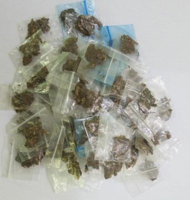 The packets of marijuana which were found in an inmate’s slipper at the Lusignan Prison yesterday. (Guyana Prison Service photo)
