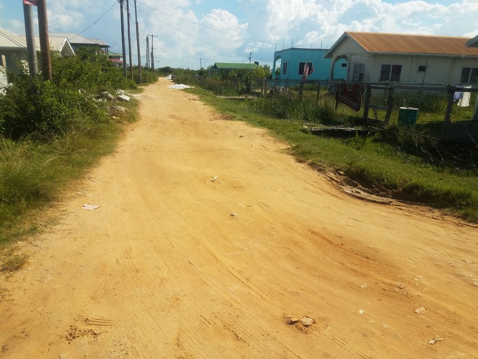 One of the bumpy cross streets in the Good Hope, Phase Three community.