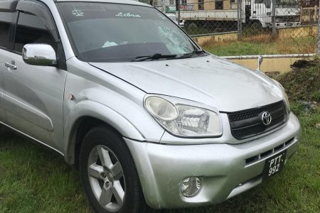 The vehicle that was driven by Deputy Superintendent of Police Patrick Todd at the time of the accident. It was subsequently impounded at the Leonora Police Station.