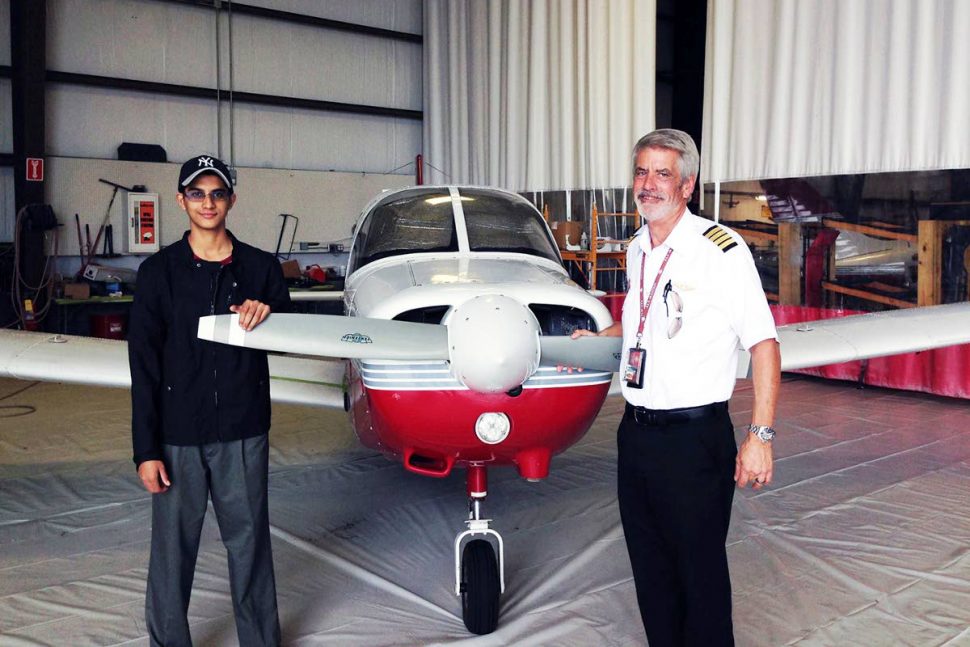 CHARGED: Trini-born aviation student Nishal Sankat is seen at left in this photo.