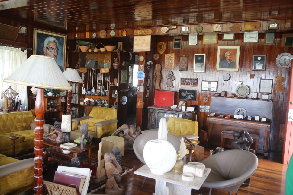 The Hoytes’ living room decorated with artefacts. (Terrence Thompson photo) 