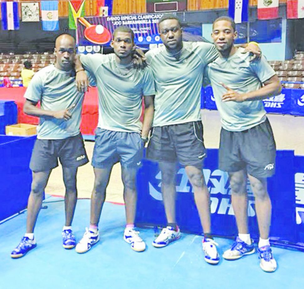 From left Nigel Bryan, Joel Alleyne,  Christopher Franklin and Shemar Britton at the CAC Qualifiers earlier this year in Cuba.
