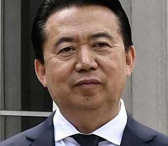 INTERPOL President Meng Hongwei poses during a visit to the headquarters of International Police Organisation in Lyon, France, May 8, 2018. (Reuters photo)