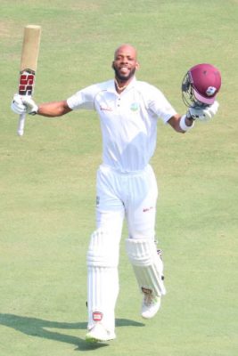 West Indies all-rounder Roston Chase is ecstatic after reaching his fourth test century. 