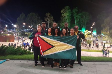 Part of the Guyana chess team in Batumi. In the background is the famous Black Sea which is the one of the principal tourist attractions in Georgia. At the Olympiad, Guyana performed creditably. China took gold in the men and women’s categories. 