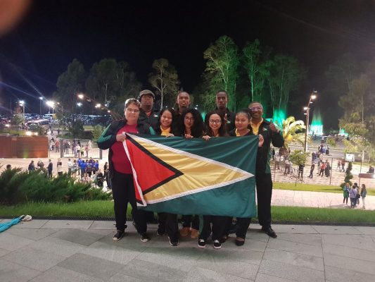 Part of the Guyana chess team in Batumi. In the background is the famous Black Sea which is the one of the principal tourist attractions in Georgia. At the Olympiad, Guyana performed creditably. China took gold in the men and women’s categories. 