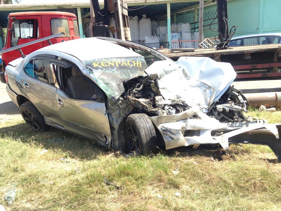 Dr. Jalaluddin Hafiz Ally’s car after the accident