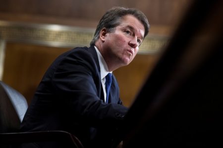 Judge Brett Kavanaugh testifies during the Senate Judiciary Committee hearing on his nomination be an associate justice of the Supreme Court of the United States, on Capitol Hill in Washington, DC, U.S., September 27, 2018. Tom Williams/Pool via REUTERS - RC16E8877300