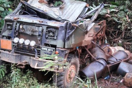 The truck after the accident (Police photo)